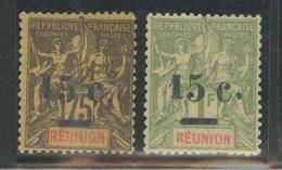 * REUNION - * - N°54d, 55b - Petits "1" - TB - Andere & Zonder Classificatie