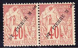 ** SAINT PIERRE ET MIQUELON - ** - N°28 - 40c Rge Orange - En Paire - TB - Vide