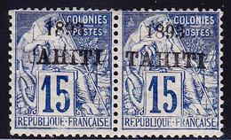 ** TAHITI - ** - N°24 - 15c Bleu - Paire - TB - Otros & Sin Clasificación