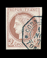 O EMISSIONS GENERALES - O - N°15 - 2c Brun Rouge - Obl. Càd Oct. Bleu - Signé JF Brun - TB - Eagle And Crown