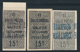 */(*) ALGERIE - COLIS POSTAUX - */(*) - N°8g - 3 Variétés - Surch. Bleue/noire/sans Surch. - TB - Paketmarken