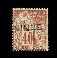 * BENIN - * - N°11a - 40c Rouge Orange - Surch. Renversée - Signé Calves - TB - Altri & Non Classificati