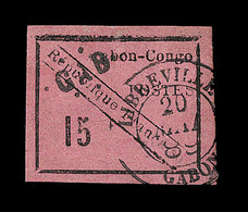 O GABON - O - N°14 - 15c Noir S. Rose - TB - Other & Unclassified