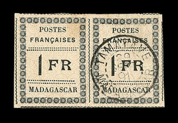 (*)/O MADAGASCAR - (*)/O - N°12 - 1F Noir Sur Jaune - Paire - TB - Other & Unclassified