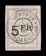 O MADAGASCAR - O - N°13 - 5F Noir Et Violet - Obl. Tamatave - 1/10/91 - Signé Calves - TB - Other & Unclassified
