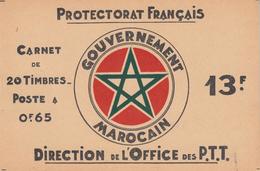 ** MAROC - ** - N°140 - 65F Rouge Brun - Carnet De 20 T. - TB - Other & Unclassified