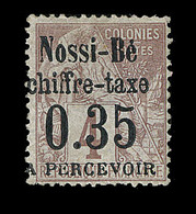 * NOSSI-BE - TIMBRES TAXE - * - N°4 - 0,35 S/4c - Signé A. Brun - TB - Sonstige & Ohne Zuordnung
