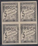 **/* OBOCK - TIMBRES TAXE - **/* - N°9 - 5c Noir - Bloc De 4 - TB/SUP - Sonstige & Ohne Zuordnung