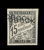 * OBOCK - TIMBRES TAXE - * - N°11 - 15c Noir - Dble Surch. "OBOCK" - Signé - TB - Autres & Non Classés