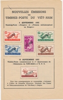 (*) VIETNAM - (*) - N°19 + PA N°4/8 - S/Feuillet Du 3 Sept 1952 / 12 Sept 1952 - Surch. SPECIMEN - TB - Viêt-Nam