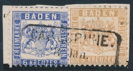 F BADE - F - N°18, 19a - Obl Rect. Carlsruhe - TB - Altri & Non Classificati