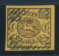 O BRUNSWICK - O - N°7a - 1s. Noir Sur Jaune Foncé - TB/SUP - Braunschweig