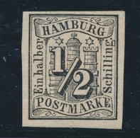 * HAMBOURG - * - N°1 - ½ S. Noir - Signé A. Brun - TB - Hamburg (Amburgo)