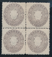 * SAXE - * - N°18 - 5n Violet Gris - Bloc De 4 - TB - Sachsen