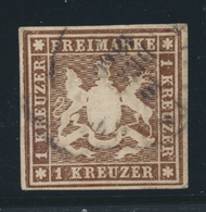 O WURTEMBERG - O - N°11 - 1k. Brun - Belles Marges - Signé Calves - TB/SUP - Sonstige & Ohne Zuordnung