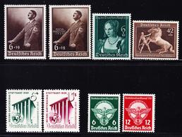 ** ALLEMAGNE - IIIEME REICH - ** - N°630/33, 635/36, 638/39 - TB - Neufs