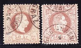 O AUTRICHE - O - N°39 X 2ex - 2 Nuances - TB - Unused Stamps