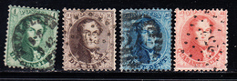 O BELGIQUE - O - N°13A/16A - Dent. 12½ - TB - 1849 Hombreras