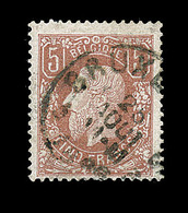 O BELGIQUE - O - N°37a - 5F Brun Rouge Pâle - TB - 1849 Hombreras