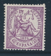 * ESPAGNE - * - N°146 - 40c Violet - 2 Dts Courtes - Unused Stamps