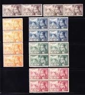 ** ESPAGNE - POSTE AERIENNE - ** - N°250/54 - Tous X4 - En Bloc De 4, Paire, Bde - Qques Rousseurs - Unused Stamps