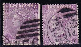 O GRANDE BRETAGNE - O - N°34 (x2) - Pl. 8 (N.D. Sur 1 Coté) + Pl. 9 - B/TB - Used Stamps