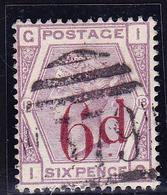 O GRANDE BRETAGNE - O - N°75 - 6d S. 6p Violet - Pl. 18 - TB - Usati