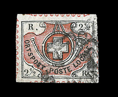 O SUISSE - O - N°11 - Winterthür - Margé Avec Dentelure Rouge Figurée - Presque Totale - Signé Et Certif ASEP WEID - TB - 1843-1852 Timbres Cantonaux Et  Fédéraux