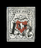 O SUISSE - O - N°17 - ORTS POST - Obl PP - Signé Brun - TB - 1843-1852 Federale & Kantonnale Postzegels