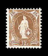 ** SUISSE - ** - N°99 - 3F Bistre - TB - 1843-1852 Federal & Cantonal Stamps