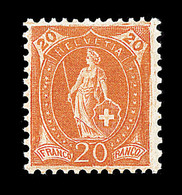 ** SUISSE - ** - N°106a - 20c Orange - Type II- TB - 1843-1852 Federal & Cantonal Stamps