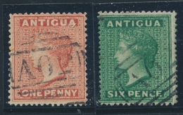 O ANTIGUA - O - N°2A/3 - 1p Vermillon Et 6p Vert - TB - Antigua Y Barbuda (1981-...)