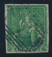 O BARBADE - O - N°4 - ½ P Vert - TB - Barbados (1966-...)