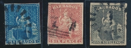 O BARBADE - O - N°5/7 - 3val De 1857/9 - B - Barbados (1966-...)