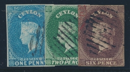 O CEYLAN - O - N°1A/2, 5 - 3 Valeurs De 1857/8 - Ceylon (...-1947)