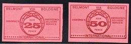 GREAT BRITAIN GB 1971 POSTAL STRIKE MAIL OSBORNE'S BELMONT VIA BOLOGNE FRANCE IMPERF 25p 50p RED ON PINK NHM - Local Issues