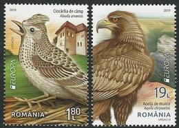 RUMANIA /ROMANIA /RUMÄNIEN -EUROPA 2019 -NATIONAL BIRDS.-"AVES -BIRDS -VÖGEL -OISEAUX"- SERIE De 2 V. - N - 2019
