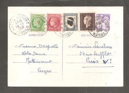ENTIER  TYPE IRIS +  DULAC MAZELIN BLASON CORSE  Oblit MATTAINCOURT VOSGES  1948 - 1944-45 Marianne (Dulac)