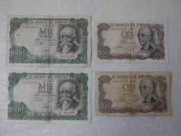 Billet De Banque Espagne 2 X 100 & 2 X 1000 Pesetas 1970 & 1971...! - 1000 Pesetas