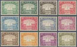 Aden: 1937, Dhow Definitives Complete Set To 10r., Mint Lightly Hinged, Very Scarce Set! SG. £ 1.200 - Jemen