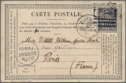 Französisch-Indien: 1884, Colonies General Issue Type Sage 10 C. Tied Duplex "SEA POST OFFICE FE 22 - Autres & Non Classés