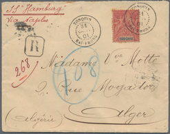 Französisch-Indochina: 1901, Sage 50 C. Tied "HAI-PHONG TONQUIN 31 JANV 01" To Small Size Registered - Lettres & Documents