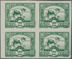 Französisch-Indochina: 1938, Definitives 22c. Green "Paddy/Harvester", Proof In Issued Design And Co - Lettres & Documents