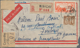 Französisch-Indochina: 1940, Doumier 37 C.(5), Exhibiton 13 C. And Def. 5 C. (this Faults) Tied "NIN - Brieven En Documenten