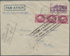 Französisch-Indochina: 1941/43, Inbound Air Mail Cover At 19 Fr. Rate Via USA Canc. "BEAUSOLEIL 20-1 - Lettres & Documents