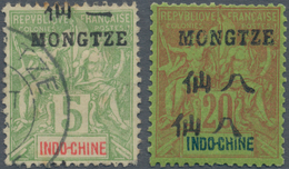 Französisch-Indochina - Postämter In Südchina: 1902 - 1904, Allegory Of Peace 5 C And 20 C With Over - Autres & Non Classés