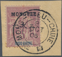 Französisch-Indochina - Postämter In Südchina: 1902 - 1904, Allegory Of Peace 5 F With Overprint, Ty - Autres & Non Classés
