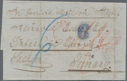 Hongkong: 1858, Letter From MANILA To Limbach (Sachsen). The Letter Was Brought To Hongkong By Priva - Autres & Non Classés