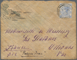 Hongkong: 1901,1902, Illustrated Letter With Content And Postcard To France Respectively To Scotland - Autres & Non Classés