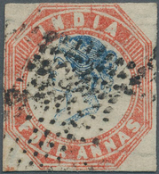 Indien: 1854 Lithographed 4a. Blue & Red From 4th Printing, Sheet Pos. 10, Wmk Inverted, Used And Ca - 1852 Provincie Sind